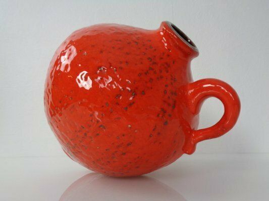 Home Decor Red Ceramic Vase By Heinz Siery For Carstens, 1960s photo