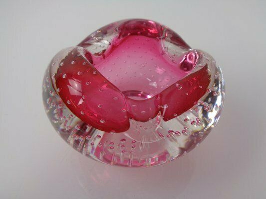 photo furniture Pink Sommerso Murano Glass Ashtray, Italy, 1960s