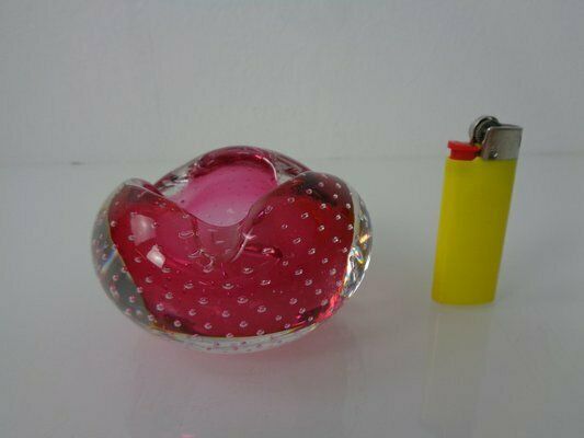 Home Decor Pink Sommerso Murano Glass Ashtray, Italy, 1960s photo
