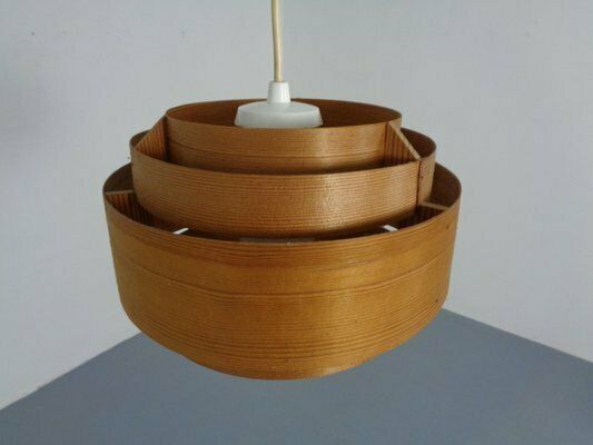 Swedish Wooden Lamella Ceiling Lamps By Hans Agne Jakobsson For Ab Markaryd, 1960s, Set Of 2 photo furniture
