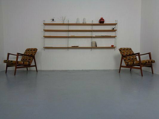 Large Swedish Wall Unit In Ash And Metal By Kajsa & Nils Nisse Strinning For String, 1950s photo furniture