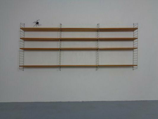 Large Swedish Wall Unit In Ash And Metal By Kajsa & Nils Nisse Strinning For String, 1950s photo vinterior