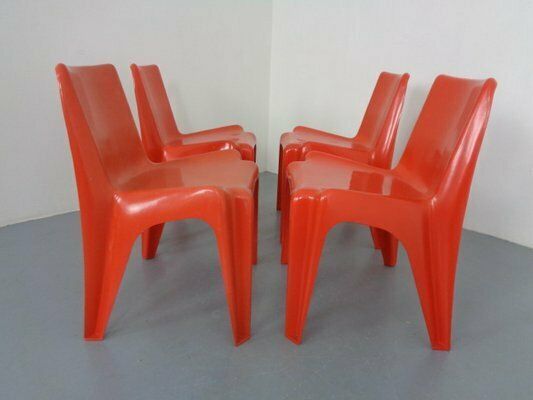 photo furniture B1171 Fiberglass Stacking Chairs By Helmut Bätzner For Bofinger, 1960s, Set Of 4