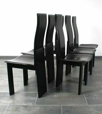 High Back Saddle Leather Chair By Pietro Costantini, Set Of 6 photo furniture