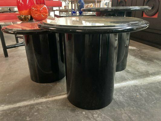 Miami Vice Style Round Side Tables, 1980s, Set Of 3 photo Furniture