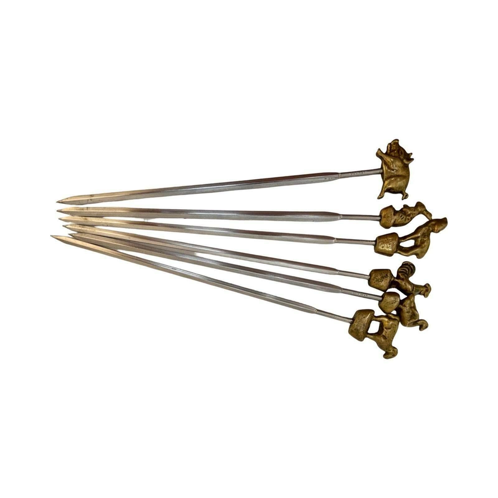 Barbecue Skewers Animals Grilled Meat Fruits Scampi/ Seafood Metal Marshmellow Vintage Handmade Grill Accessories Bbq Skewer Set Gift photo furniture