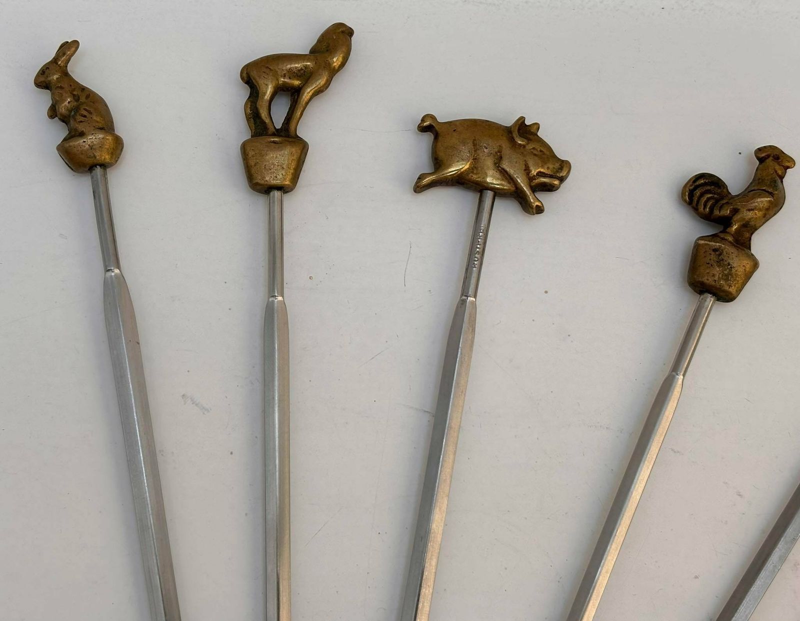 Barbecue Skewers Animals Grilled Meat Fruits Scampi/ Seafood Metal Marshmellow Vintage Handmade Grill Accessories Bbq Skewer Set Gift photo vinterior
