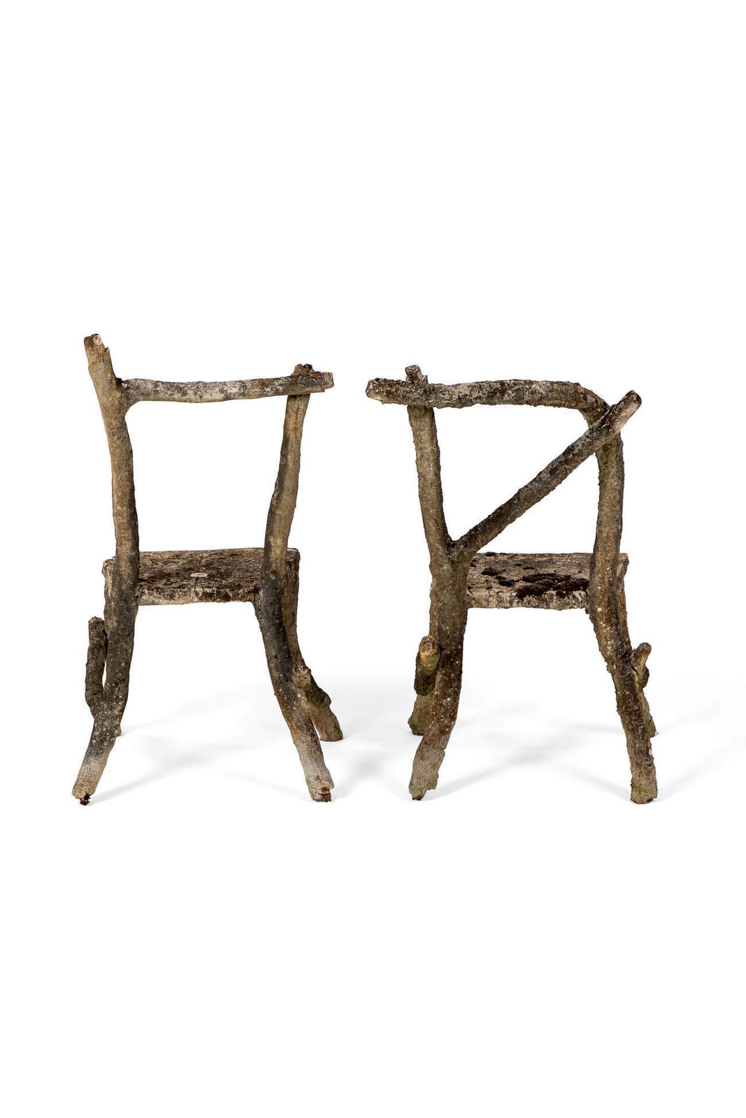 Faux Bois Chairs, 1930s, Vintage photo Garden Furniture