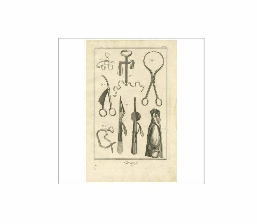Antique Medical Print 'Pl. VI' By D. Diderot, Circa 1760 photo for sale