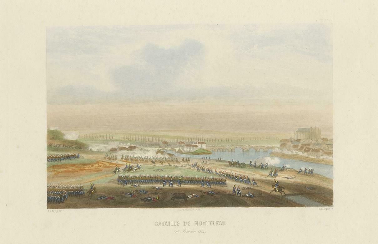 Antique Print Of The Battle Of Montereau 'Circa 1860' photo Art