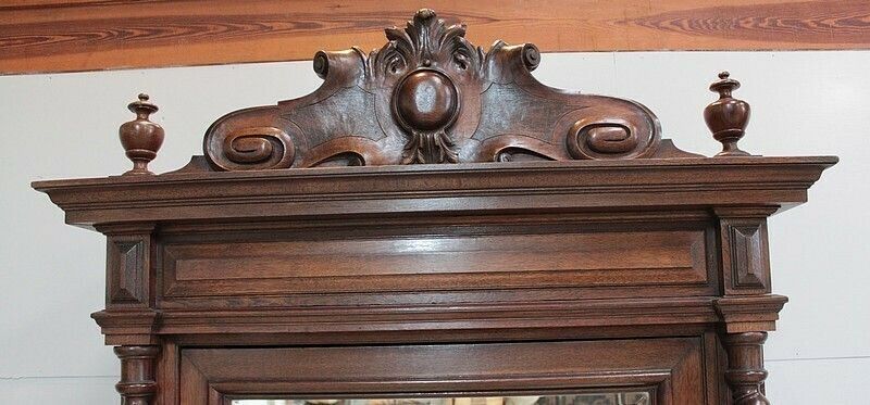 Wardrobe 1 Door Ice Oak Louis XIII Style photo furniture