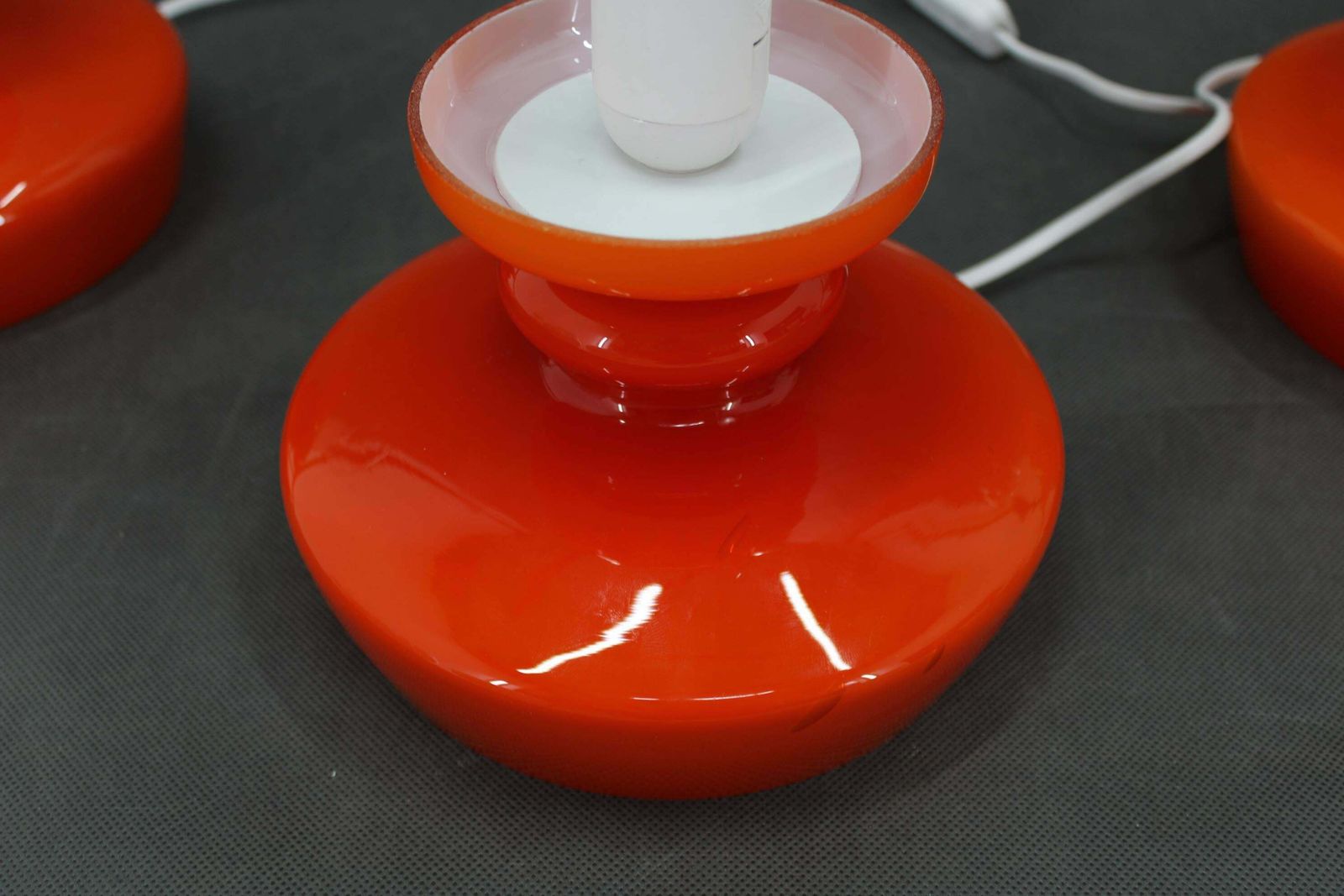 1970s Set Of Three Stepan Tabery Opaline Glass Table Lamps, Czechoslovakia photo buy
