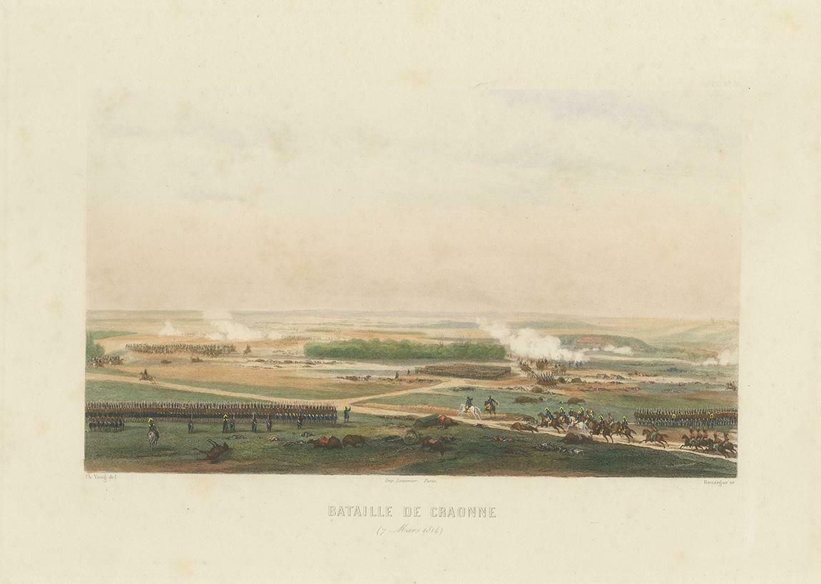 Antique Print Of The Battle Of Craonne, Circa 1860 photo Art