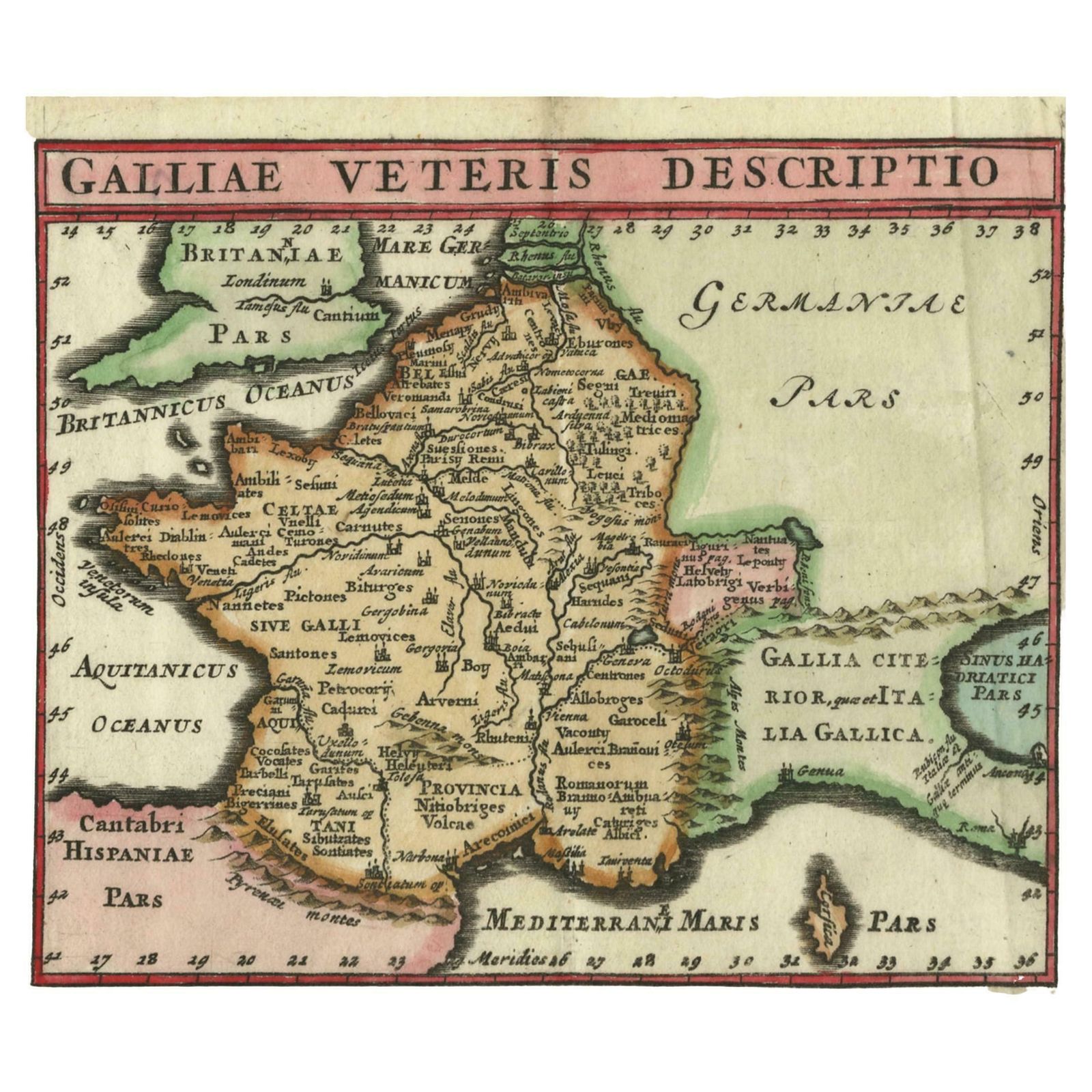 Antique Map Of France By Cluver, 1685