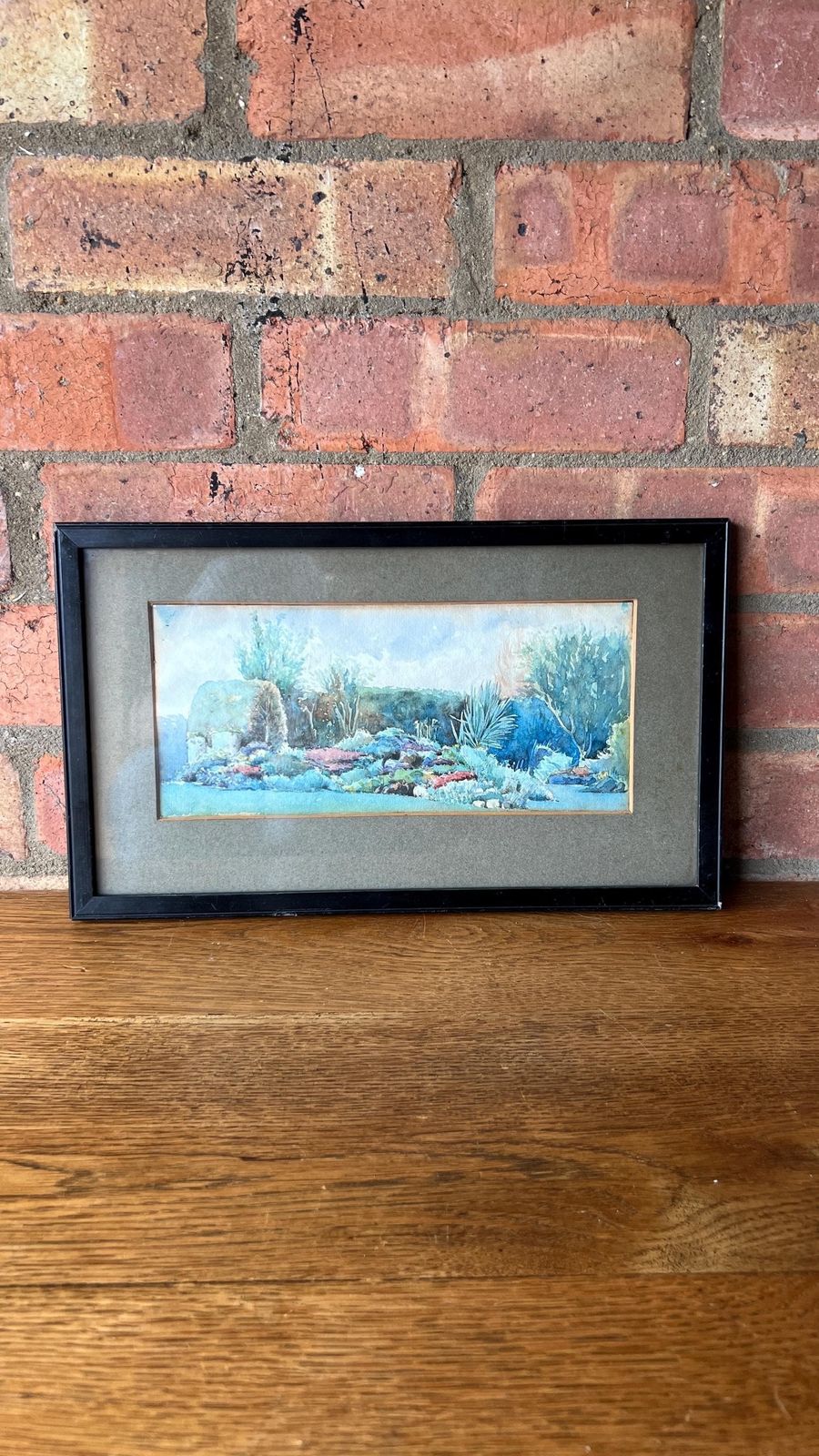 1917 Antique Original Watercolour Painting Depicting Alpine Rock Garden In Anna Valley, Andover
