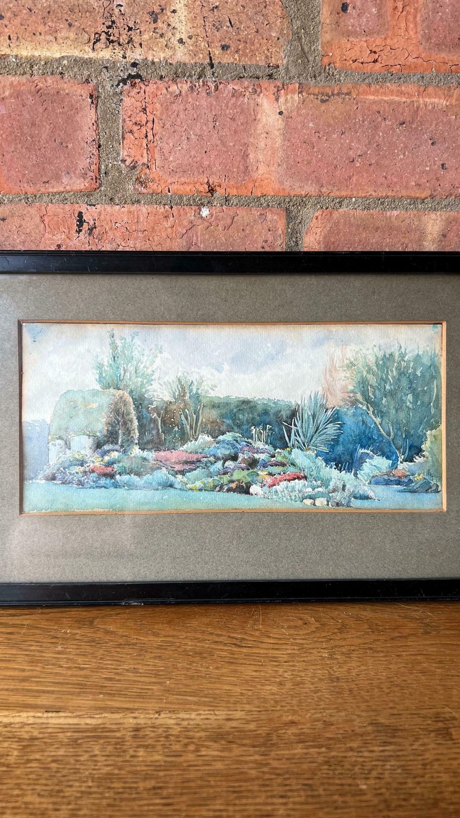 1917 Antique Original Watercolour Painting Depicting Alpine Rock Garden In Anna Valley, Andover photo furniture