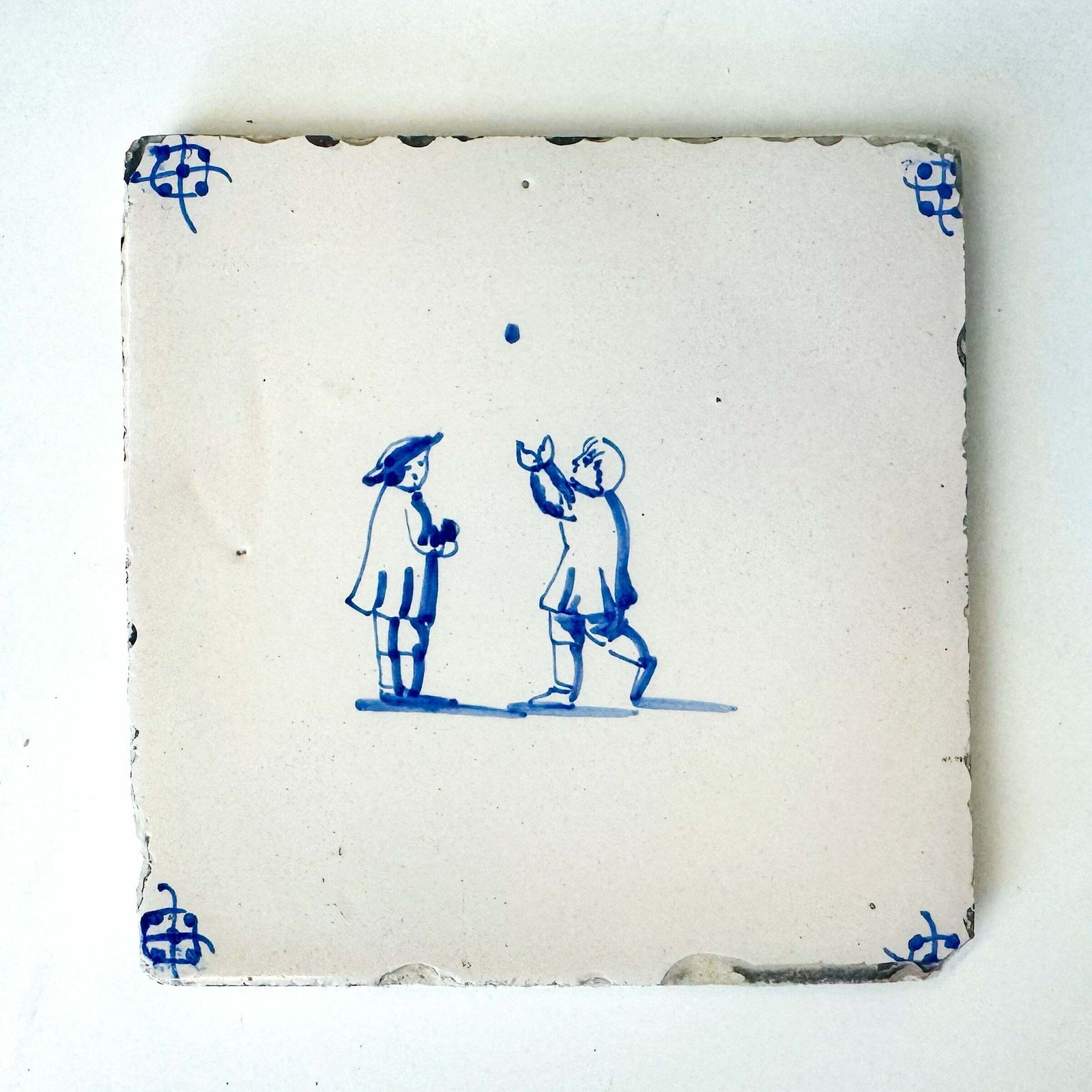 600.0 Set Of 6 Antique 18th Century Dutch Delft Tiles photo