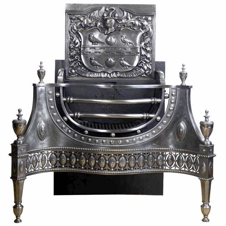 Antique Grand Georgian Style Steel Fire Grates | Pair Available photo furniture