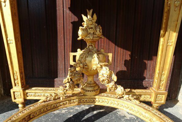 Furniture Antique Carved Gilded Wooden Console Table, 1890s photo