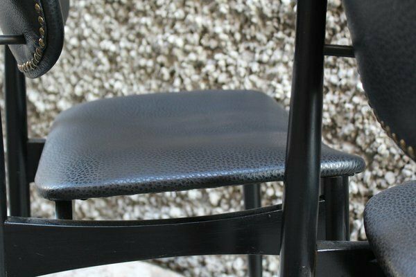 Vintage Office Chairs In Black Leather From Cassina, Italy, 1950s, Set Of 2 photo vinterior