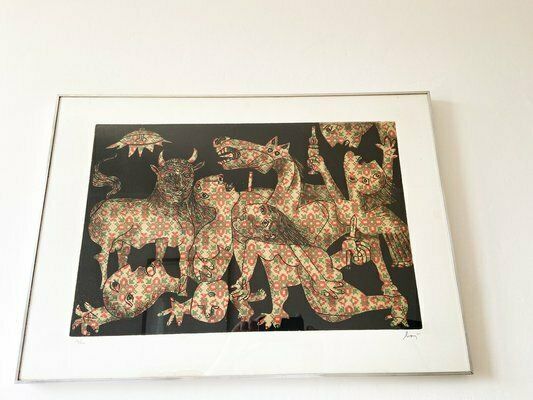 Enrico Baj, Guernica, 1960s, Aquatint, Framed