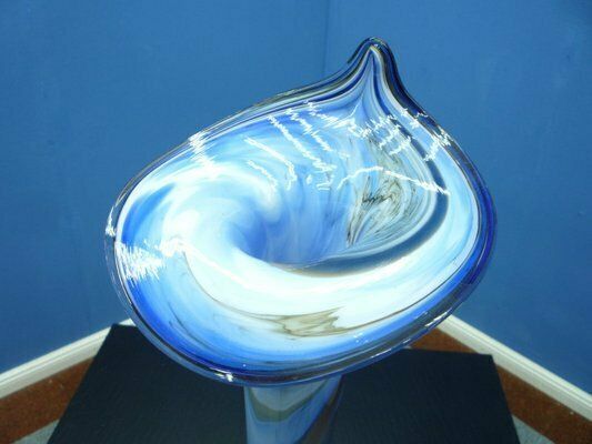 Hand Blown Glass Vase From Obersdorfer Glashütte, 1970s photo for sale