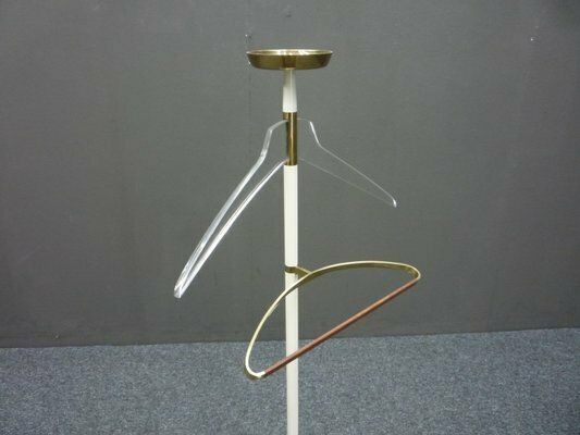 Brass And Acrylic Glass Coat Rack From Vereinigte Werkstätten Collection, 1950s photo furniture