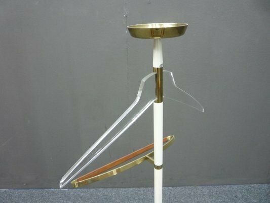 Brass And Acrylic Glass Coat Rack From Vereinigte Werkstätten Collection, 1950s photo Furniture