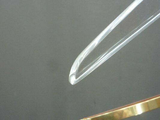 photo for sale Brass And Acrylic Glass Coat Rack From Vereinigte Werkstätten Collection, 1950s