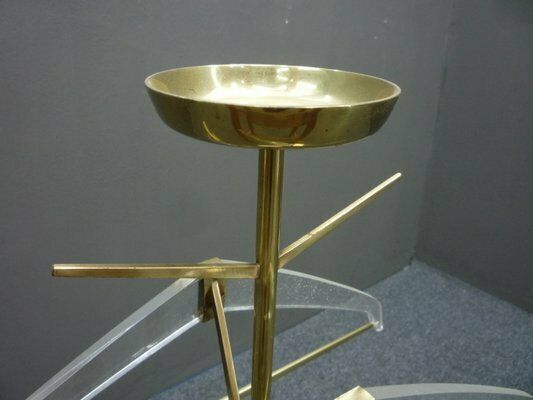 Coat Rack In Brass And Acrylic From Vereinigte Werkstätten Collection, 1950s photo vinterior