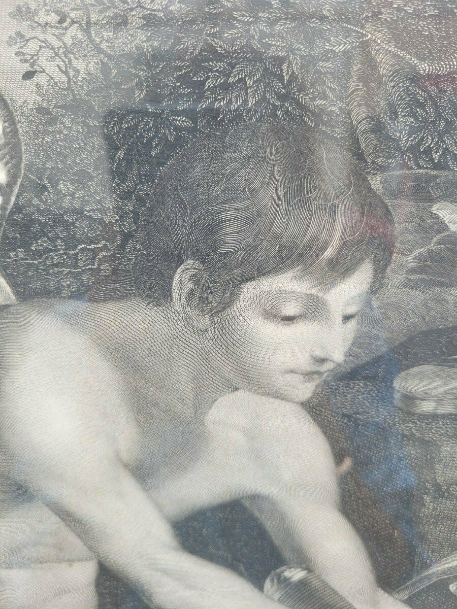 380.0 G Longhi, Il Genio De La Musica   Cupido, Framed Engraving, 19th Century photo