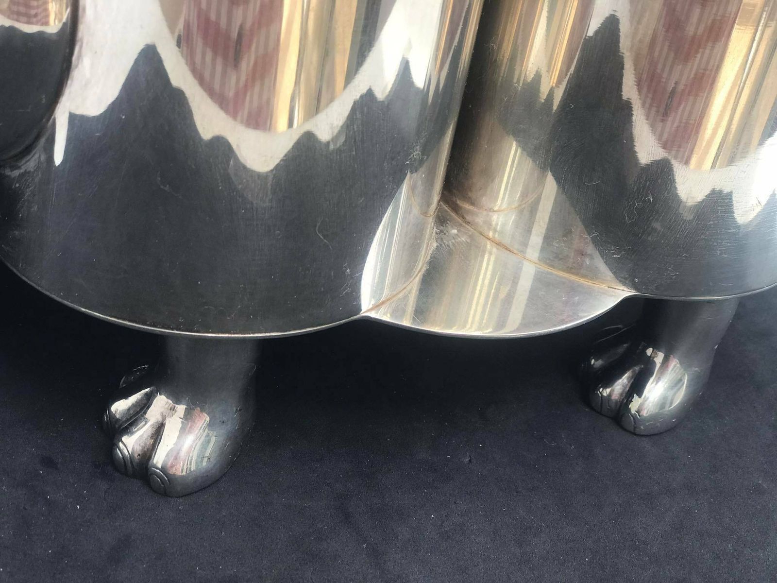 Silver Plate Vintage Wine Bottle Holder Bulldog Shaped 1960s Spain Bar Cart Decor, Animal Lover Gift, Champagne Holder Ice Bucket Luxury photo 1368.0