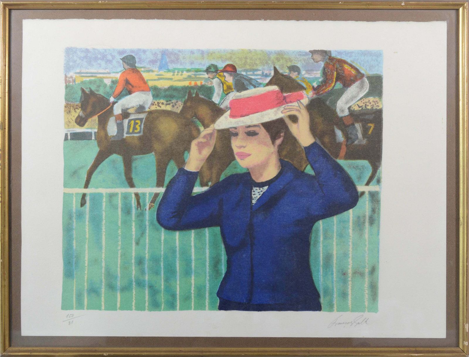 Paardenraces Bij Auteuil   Dame Met Hoed   François Gall photo furniture