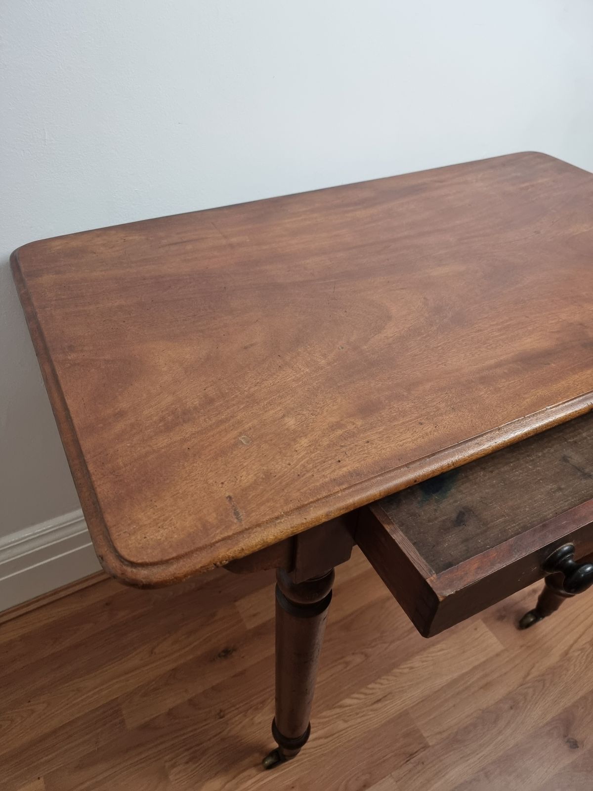 photo furniture Victorian Holland & Sons Mahogany Writing Table Brass Castors