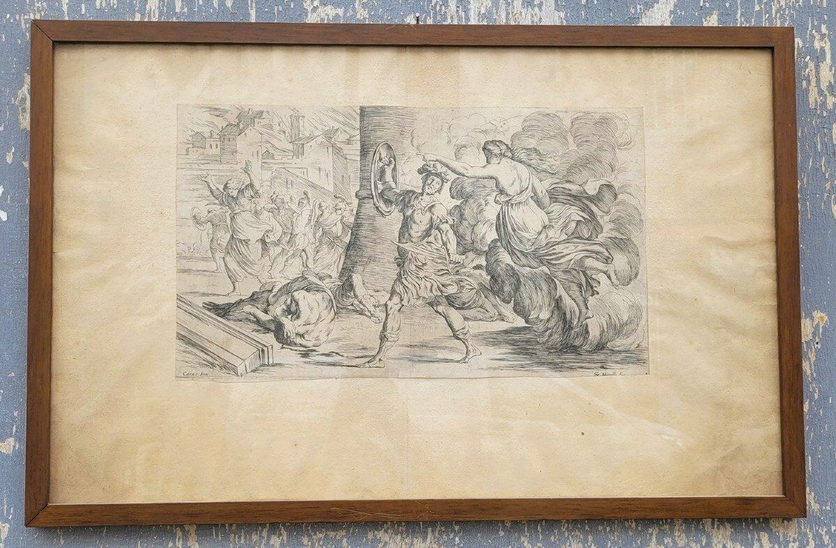 Aeneid After Mitelli And Caracci, Framed Engravings, 18th Century photo furniture
