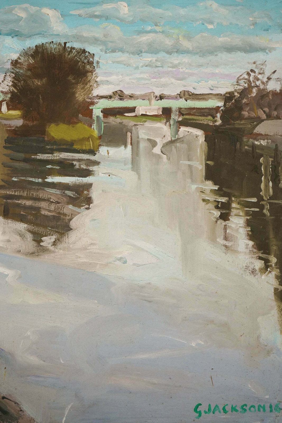 Kew Bridge Towards The Strand On The Green   En Plein Air Painting photo furniture