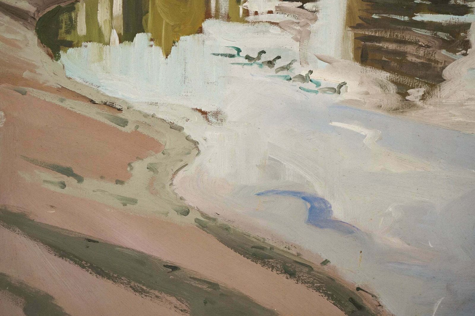 Kew Bridge Towards The Strand On The Green   En Plein Air Painting photo Kunst