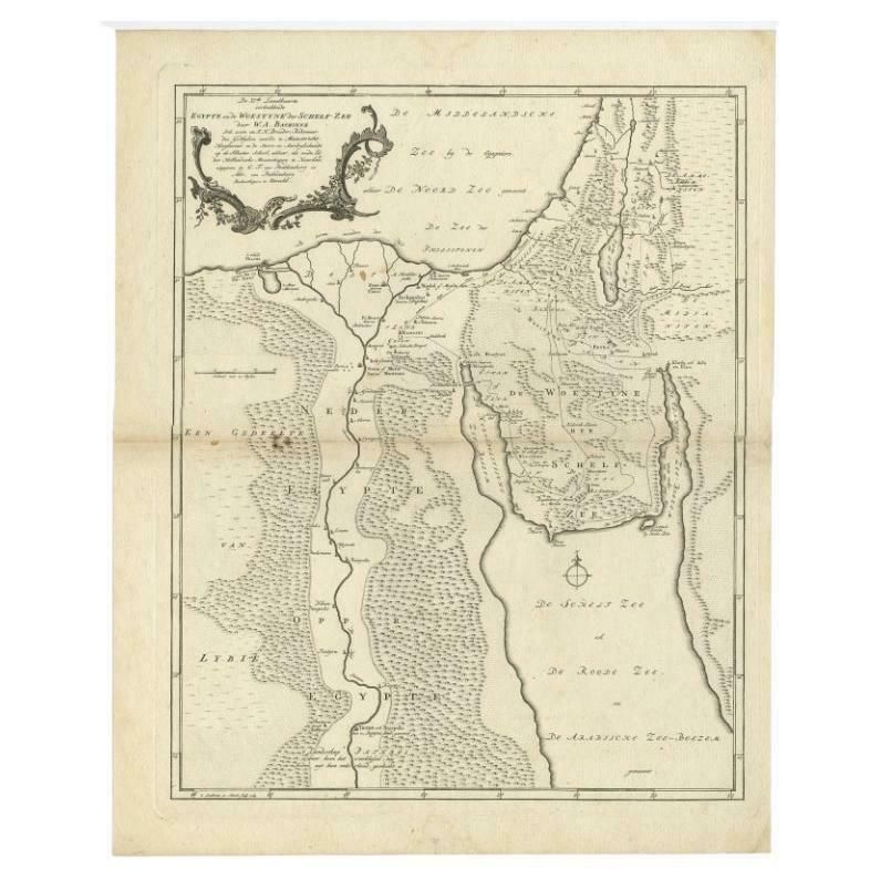 Antique Map Of The Nile, Egypt And The Red Sea By Bachiene, 1765