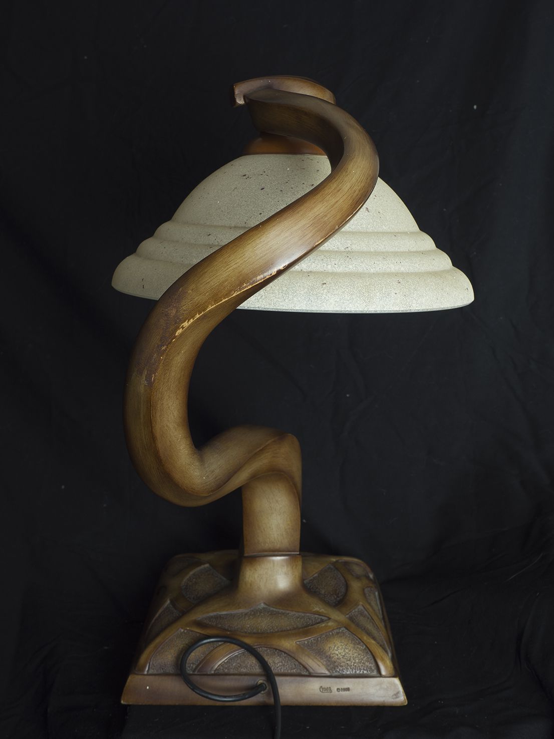 21st Century Twisted Deco Lamps With Hand Painted Faux Wood Finish photo buy