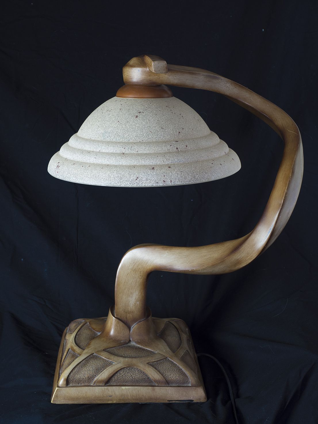 Lighting 21st Century Twisted Deco Lamps With Hand Painted Faux Wood Finish photo