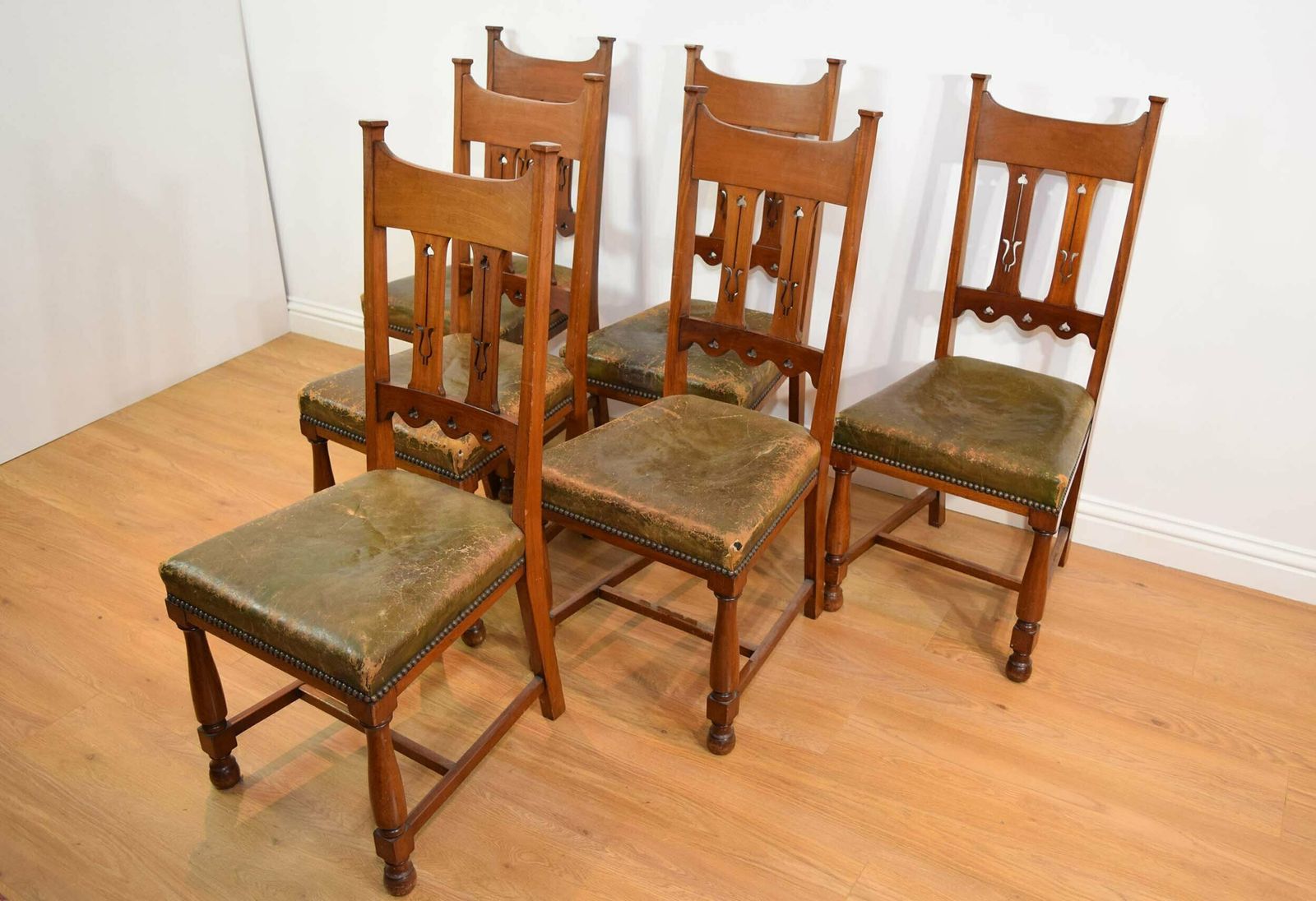 Marsh, Jones & Cribb Set Of Six Art Nouveau Dining Chairs photo Furniture