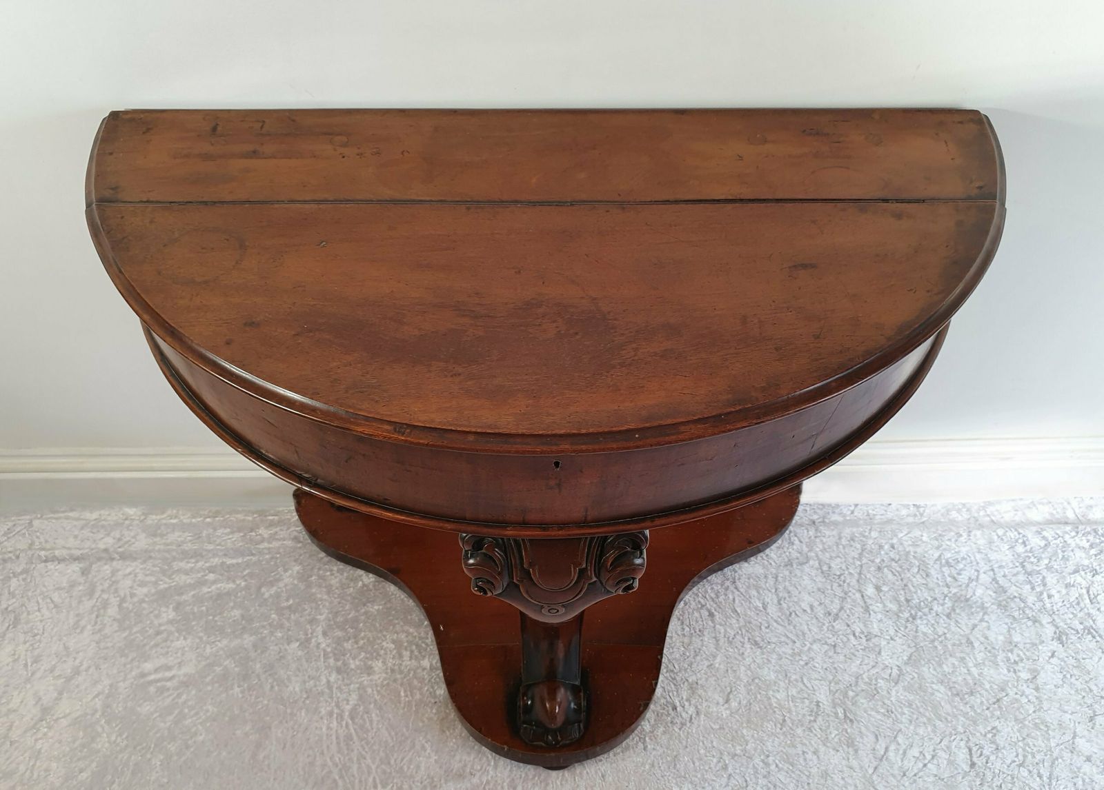 Victorian Demi Lune Console Table