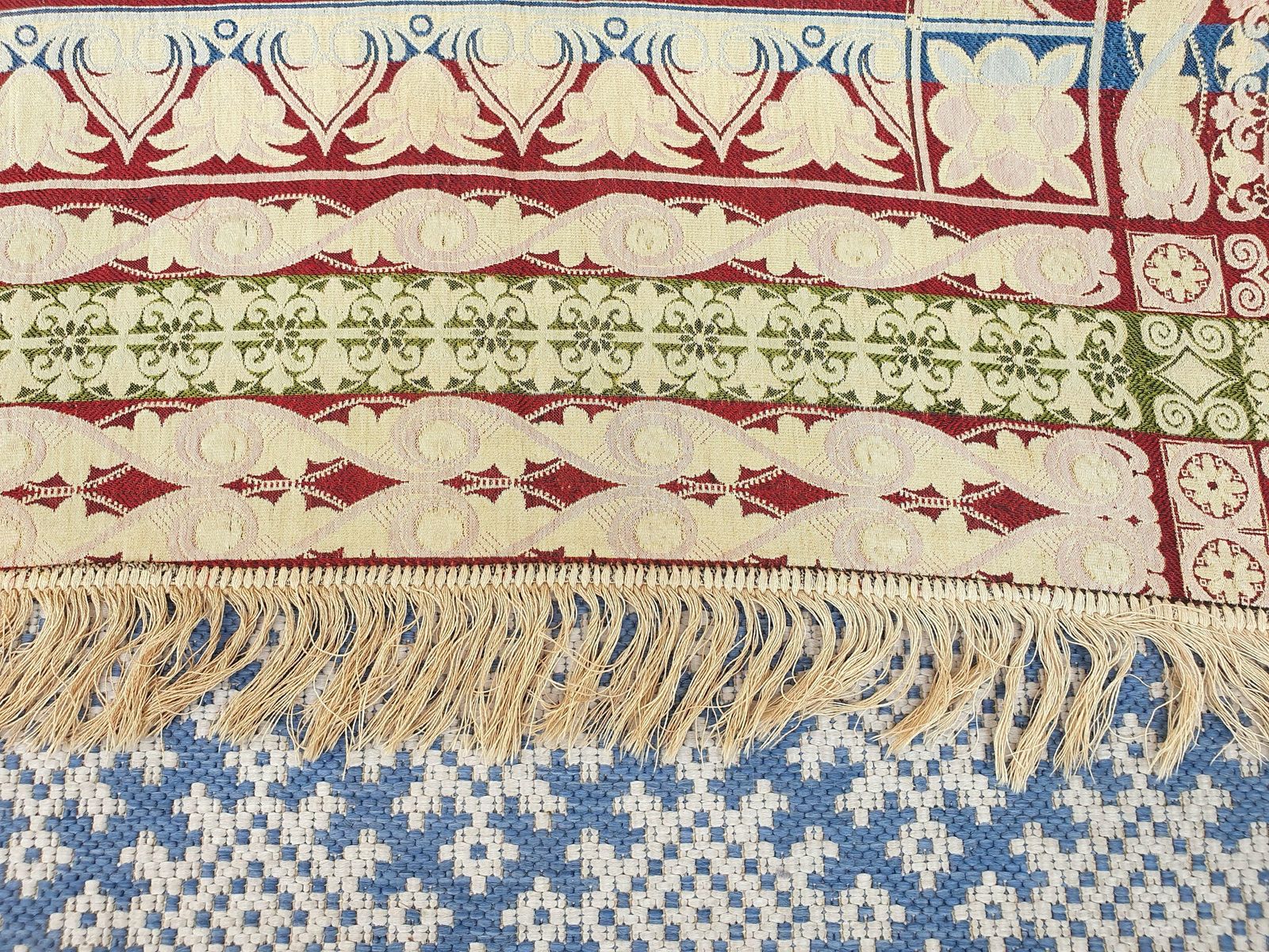 Egyptian Revival Art Deco French Jacquard Shawl photo vinterior