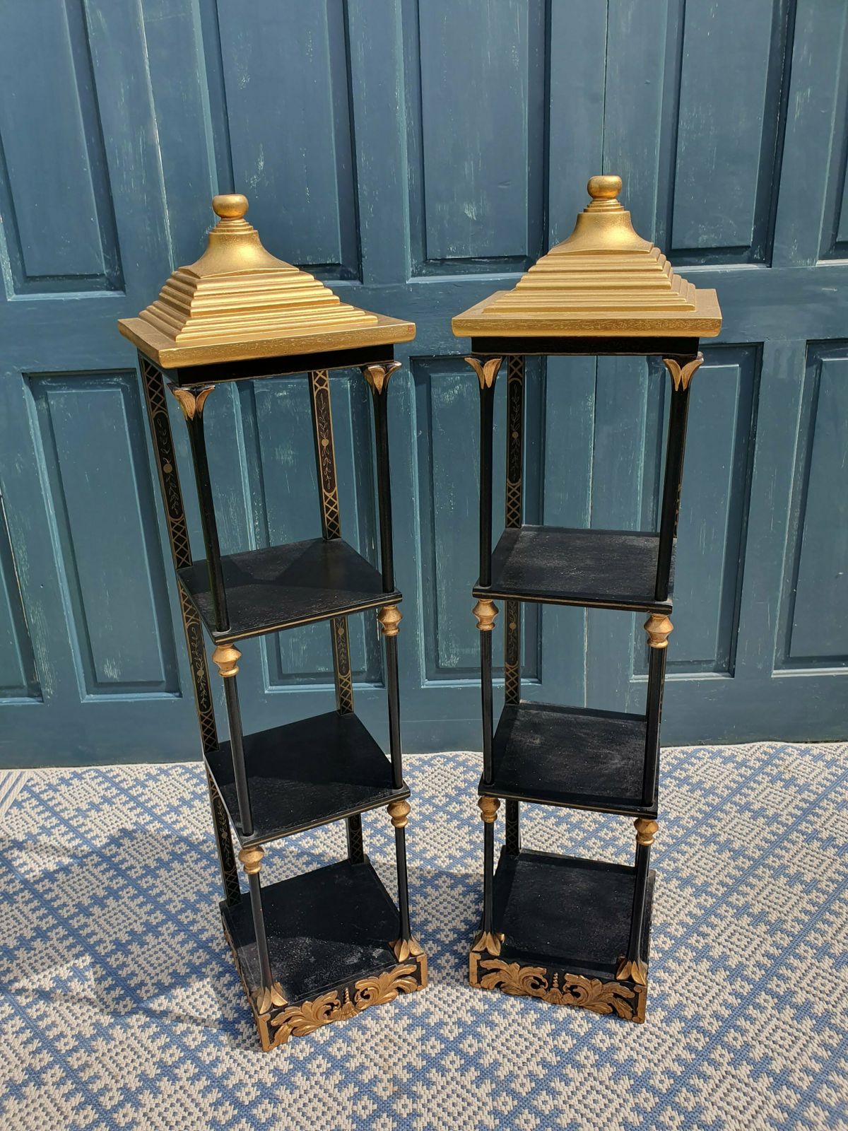 Chinoiserie Pagoda Style Vintage Shelves photo furniture