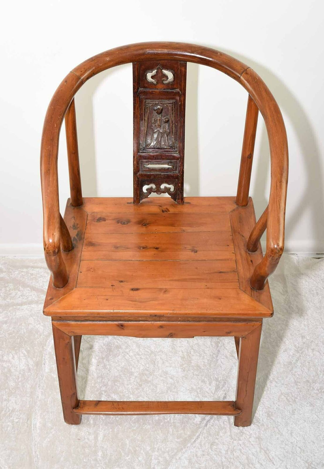 19th Century Chinese Pine And Hardwood Horseshoe Chair photo furniture