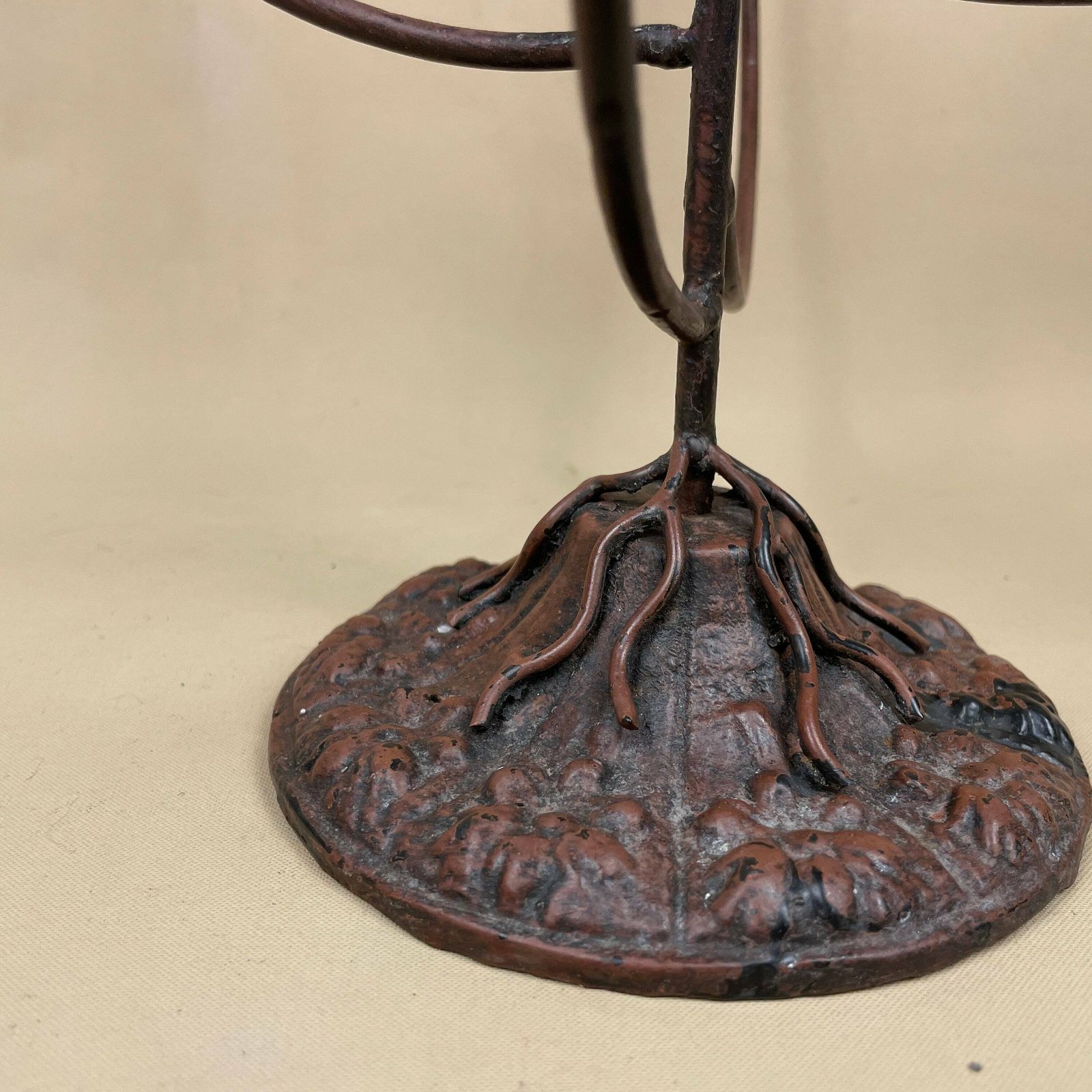 Antique Vintage Candelabra Metal Candlestick Candle Stick Handmade Taper Dinner Candlesticks Pattern 10 Arms Table Top Farmhouse Rustic Tree photo vinterior