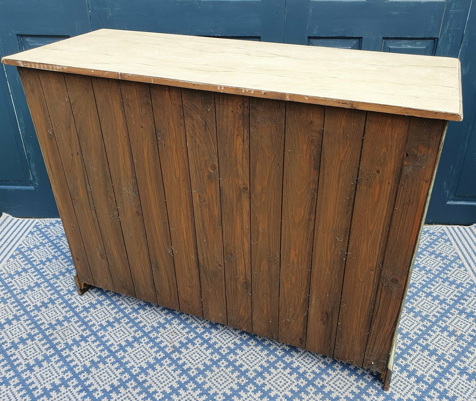 Furniture Hand Painted Antique Pine Cabinet photo