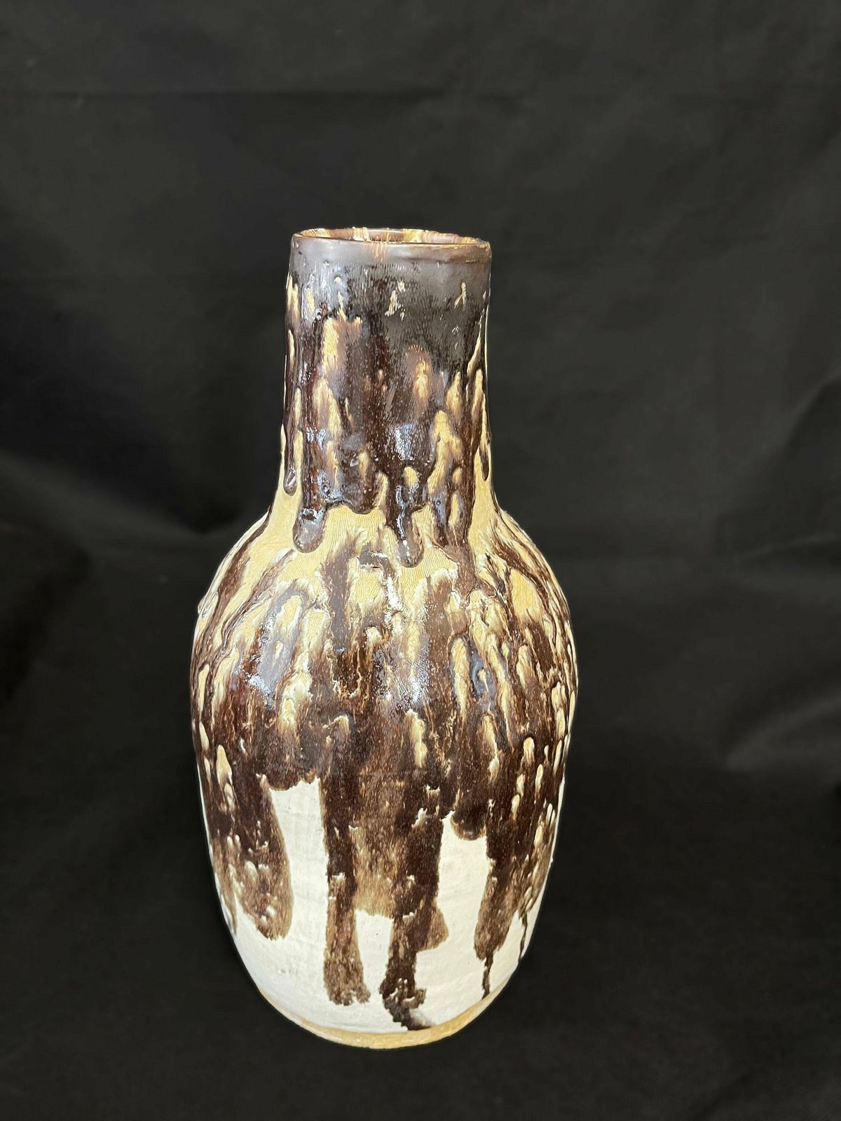 Stunning And Unique Mid Century Hand Made Fat Lava Ceramic Vase By Sue Blackburn 1969 photo 50.0