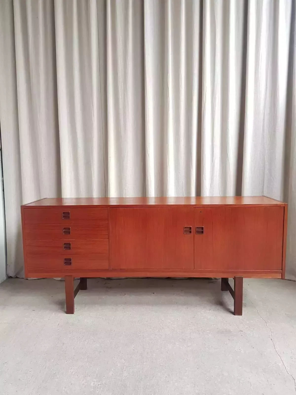 Vtg Mid Century Danish Teak Sideboard Credenza Scandi Retro photo for sale