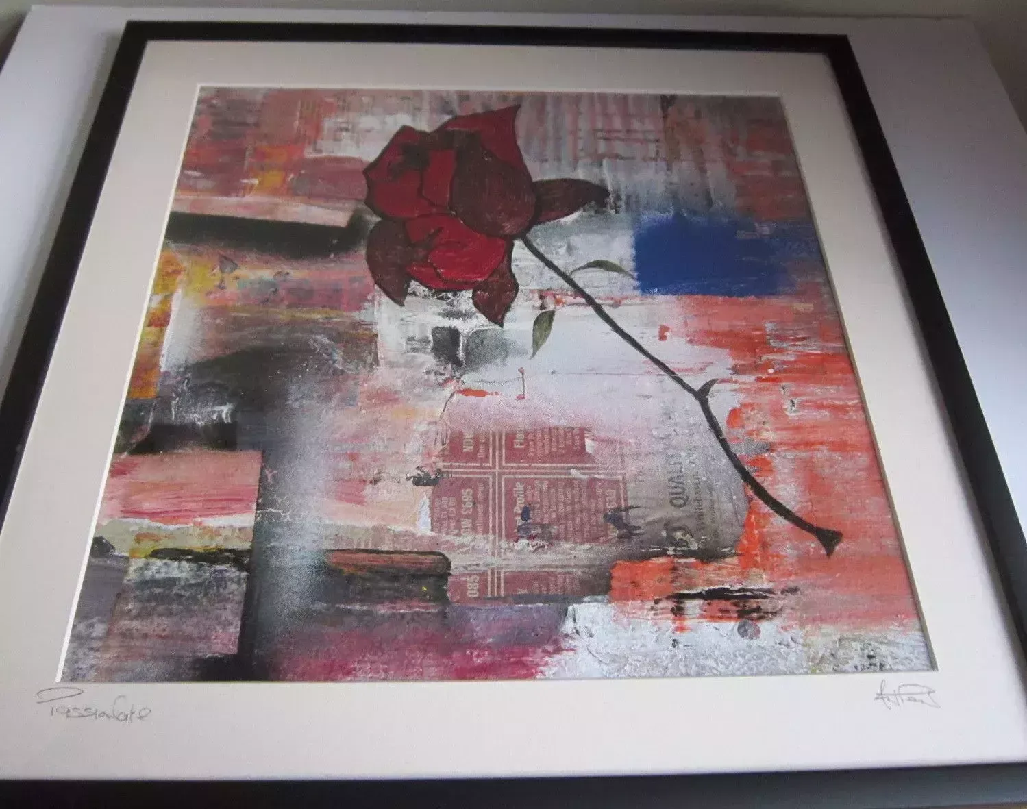 Original Art Mixed Media On Vinyl Passionate By Anthony Pendlebury Framed photo furniture